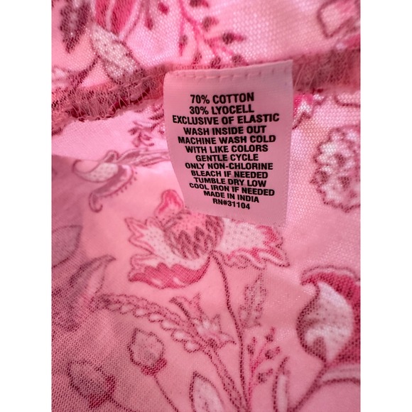 Wonderly Pink Floral Blouse Top Womens Medium‎ Short Sleeve Cottagecore Boho - Picture 4 of 6